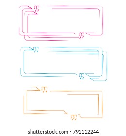 set of quote box bubble speech template colorful illustration outline abstract element