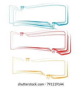 set of quote box bubble speech template colorful illustration outline abstract element isolated