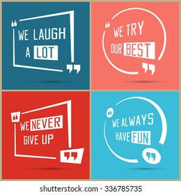 Set of Quote Box and Bubble. Quote templates. Vector illustration