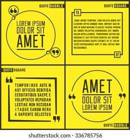 Set of Quote Box and Bubble. Quote templates. Vector illustration