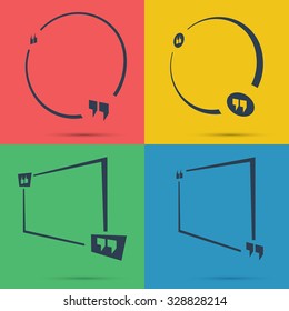 Set of Quote Box and Bubble. Vector design.