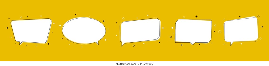 Set of quote box frame. Blank quotes template boxes. Modern minimal design of boxes quotation bubble speech.