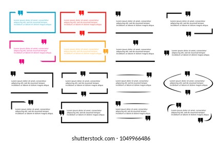 set of quote box frame talk template illustration vector