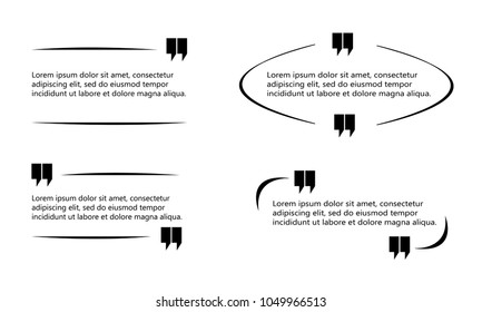 set of quote box frame talk template illustration vector