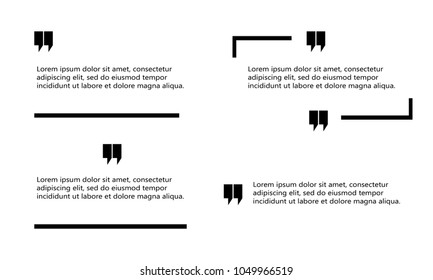 set of quote box frame talk template illustration vector