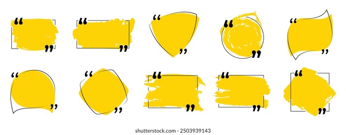 Set quote box frame, texting quote blank template boxes, design boxes quotation bubble blog symbols, bubble blog quotes symbols
