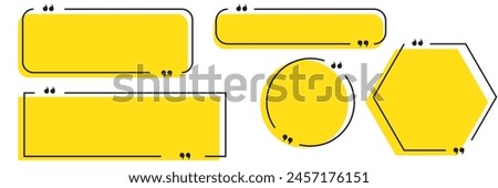 Set quote box frame, texting quote blank template boxes, design boxes quotation bubble blog symbols, bubble blog quotes symbols – stock vector