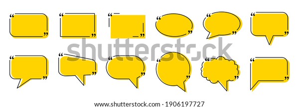Set quote box frame, texting quote blank template\
boxes, design boxes quotation bubble blog symbols, bubble blog\
quotes symbols – stock\
vector