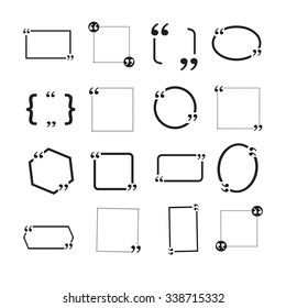 Set of Quote bubble blank 