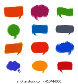 Set of quote bubbles. Empty quote templates for your design. Vector.