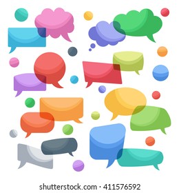 Set of quote bubbles. Empty quote templates for your design. Vector.