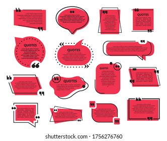 Set of quote bubbles template in a flat design