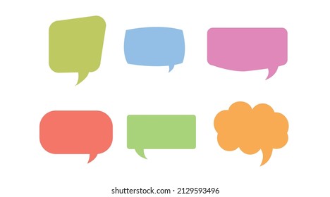 Set of quote bubbles templates. Vector flat set of illustrations