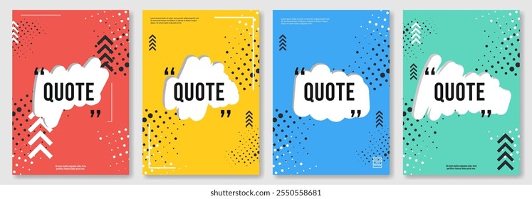 Conjunto de cartazes de cotação ou de comentários. Design para capa, cartaz, cartão, banner. 