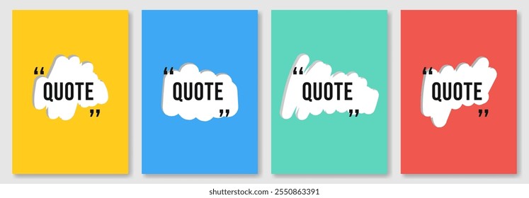 Set of quote or feedback poster. Design for cover, poster, card, banner. 