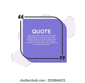 Set Quote frames. Blank template with print information design quotes. Vector stock illustration