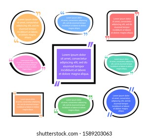 Set of quote frames. Colorfull templates for text.