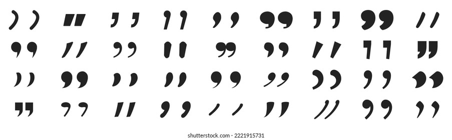 Set Of Quote Mark Icon.Quote Mark Collection.Vector Illustration