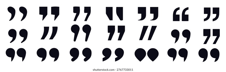 set of quote mark quotemarks icons vector design