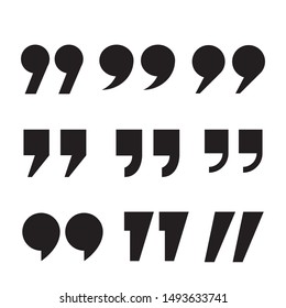 Set of quote mark, quotes icon vector sign design