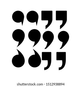 Set of quote mark, quotes icon vector sign design vector