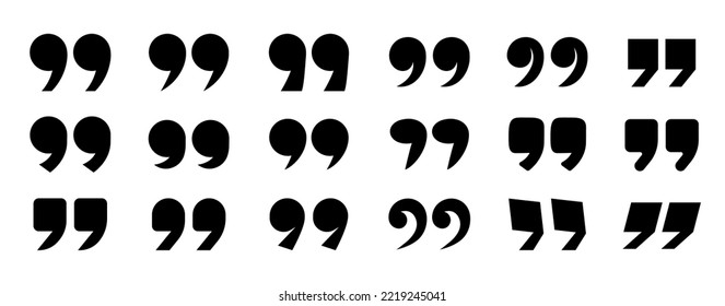 Set of quote mark. Quotes icon vector set.