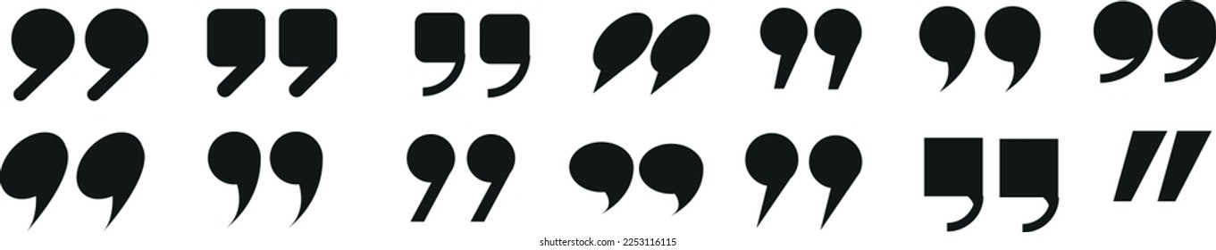 Set of quote mark, quotes icon vector sign design