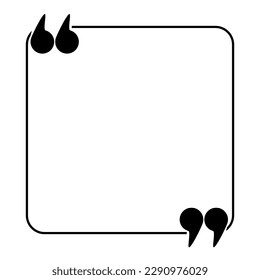 Set of quote mark, quotes icon vector sign design round square box