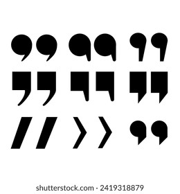 Set of quote mark, quotes icon vector sign design