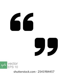 Set of quote mark, quotes icon. Double quotation, bubble speech, comma, comment, communication concept. Simple flat style. Vector illustration isolated on white background. EPS 10.