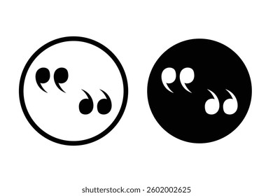 Set of quote mark, quotes icon vector sign design.  quote icon set. double quote icon.
