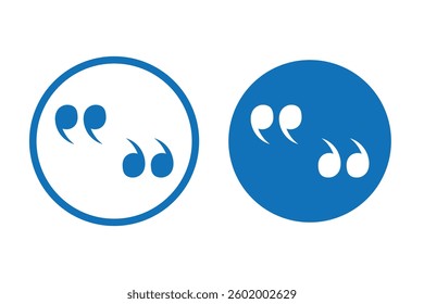 Set of quote mark, quotes icon vector sign design.  quote icon set. double quote icon.