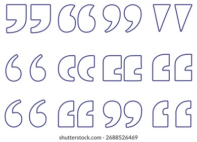 Conjunto de comillas, citas icono de diseño de signo de Vector