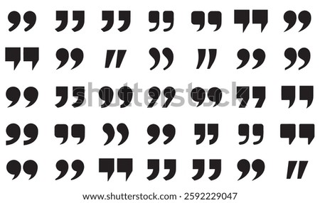 Set of quote mark, quotes icon vector sign design