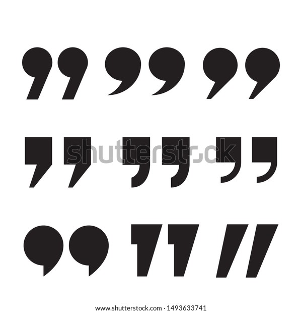 Set of\
quote mark, quotes icon vector sign\
design