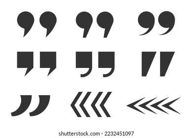 Set of quote mark, quotes icon.Vector illustration isolated on white background.Eps 10.