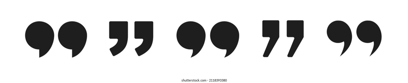 Set of quote mark. Quotes vector icon collection. Talk bubble speech icon. Quotation signs isolated on white background. Talk bubble flat symbols. Vector illustration.