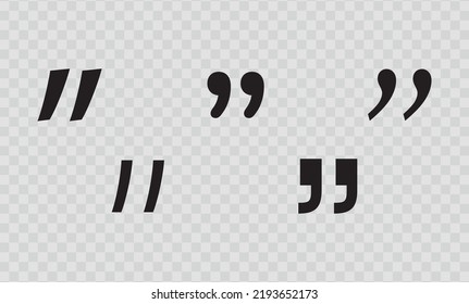 Set of quote mark. Quotes vector icon collection. Talk bubble speech icon. Quotation signs isolated on white background. Talk bubble flat symbols.
