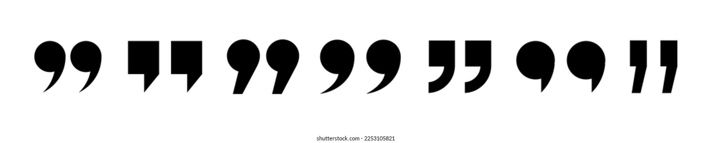 Set of quote mark. Quotes vector icon collection. Talk bubble speech icon. Quotation signs isolated on white background. Talk bubble flat symbols. Vector illustration 10 eps.