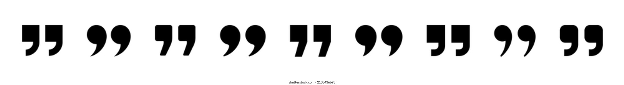 Set Of Quote Mark. Quote Sign. Quotation Marks, Symbols. Vector