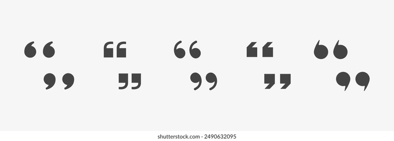 Set of quote mark. Talk bubble, speech icon