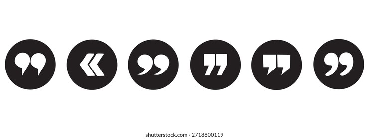 Conjunto de comillas, citas icono de diseño de signo de Vector