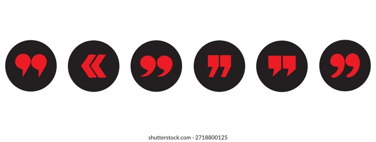 Set of quote marks, quotes icon vector sign design