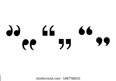 Set of quote marks. Speech marks icon. Collection of quotes symbol. Black speech marks icon. vector illustration