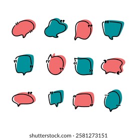 Set quote shape illustration design template.