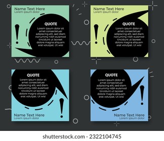 Set of quote template in a flat design