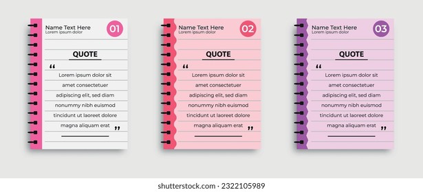 Set of quote template in a flat design