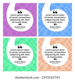 A Set of Quote and Testimonial Templates. Creative Testimonials with various pastel color options. Editable Vector Illustrations