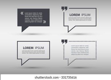 Set of quote text bubble templates. Vector illustration.