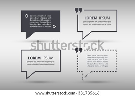 Set of quote text bubble templates. Vector illustration.